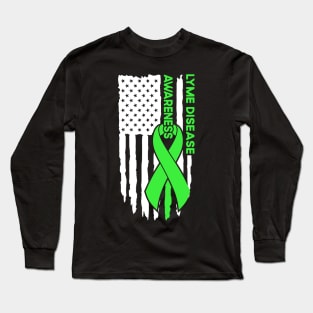 Lyme Disease Awareness Flag Lyme Disease Long Sleeve T-Shirt